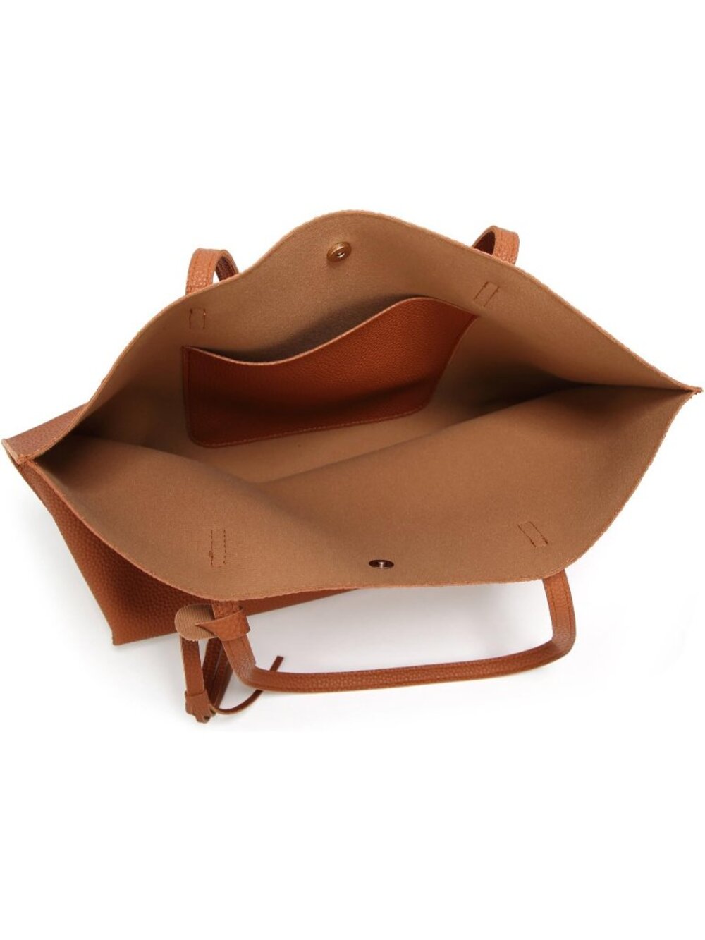 〽️Women's Brown Big Capacity Tassel Casual Faux Leather Shoulder Tote Handbag - Picture 7 of 7